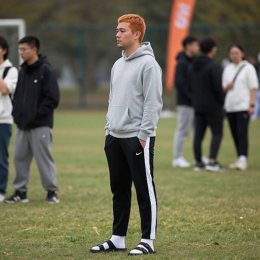 Man with Orange Hair in Hoodie