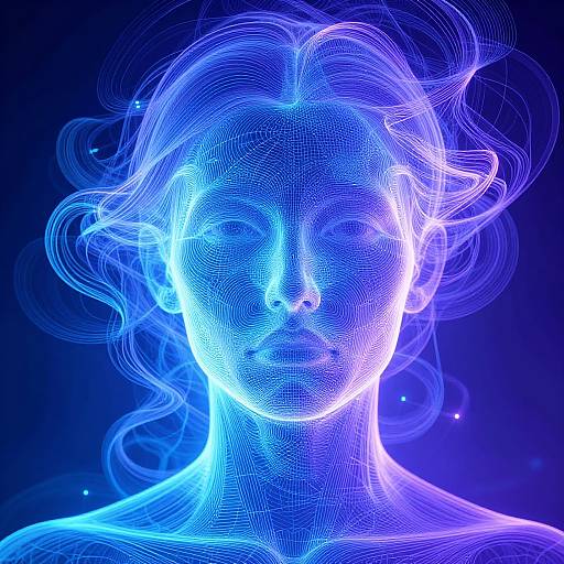 Abstract Geometric Portrait in Luminous Colors