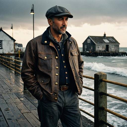 Stormy Coastal Village Dockworker Portrait