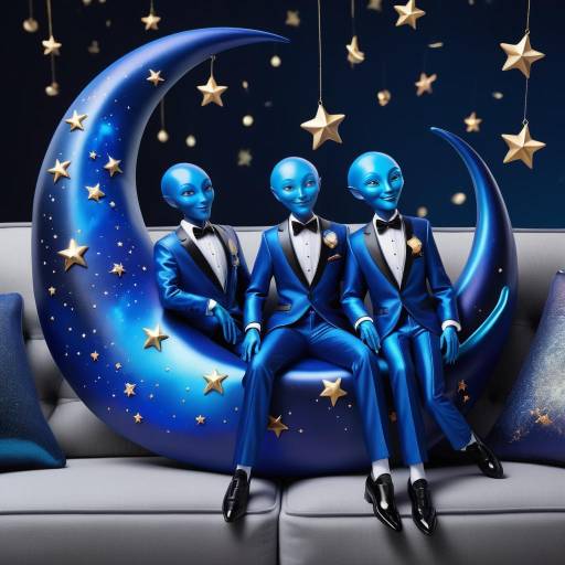 Whimsical Aliens at a Celestial Gala Whimsical Aliens at a Celestial Gala