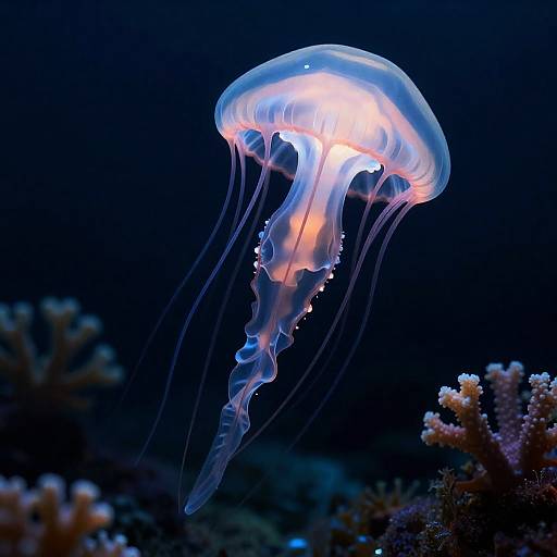 Renaissance Bioluminescent Deep-Sea Jellyfish