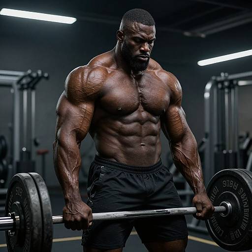 Futuristic Muscle Man Powerlift