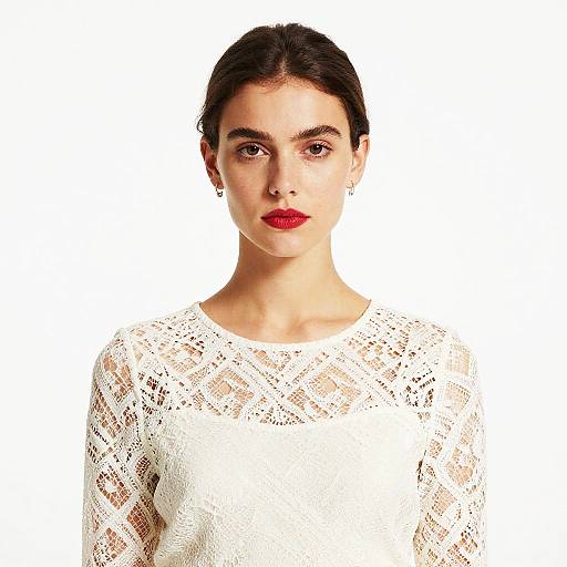 Portrait of Woman in White Lace Dress