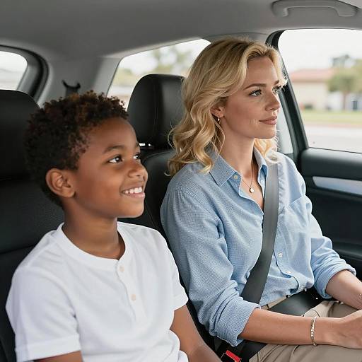 Candid Moment in a Car Interior