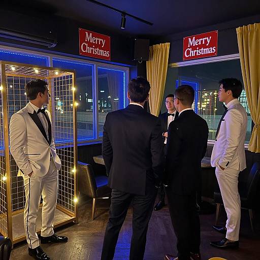 Elegant Nightclub Christmas Celebration Scene