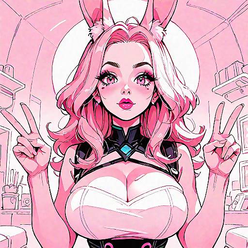 Ultra Detailed Rabbit Girl Streaming Scene