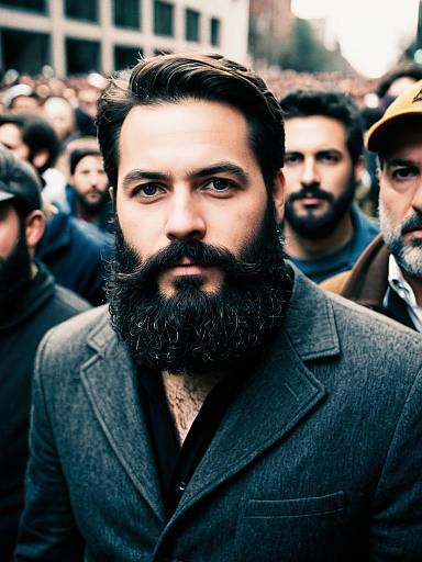 Bearded Man in Crowd Costume