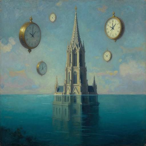 Surreal Gothic Tower Underwater Dream