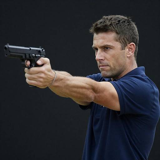 Intense Man Portrait with Handgun