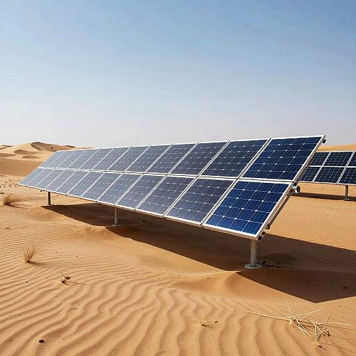 Solar Panels in Desert Landscape
