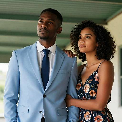 Elegant Couple Standing Together Indoors