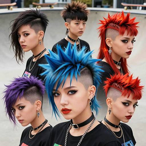Vibrant Punk Girl Haircuts Showcase