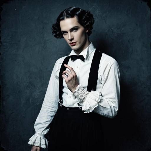Vampire Elegance: Minimalist Victorian Portrait