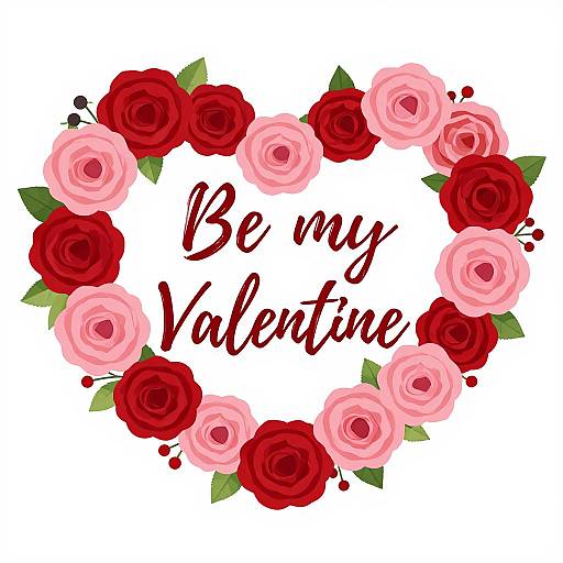 Romantic Heart-Shaped Floral Valentine