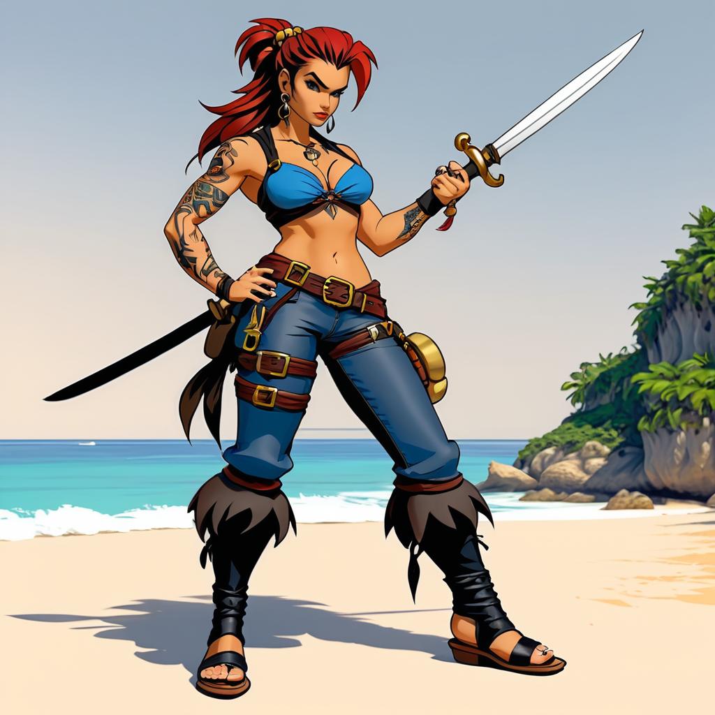 Dynamic Pirate Woman Inspired by Joe Madureira