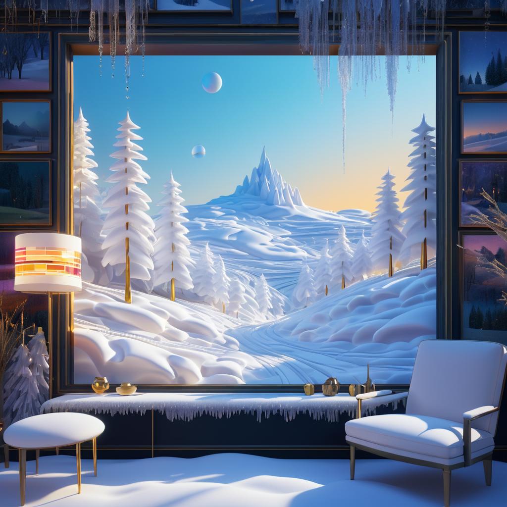 Luxurious 3D Winter Diorama Artwork