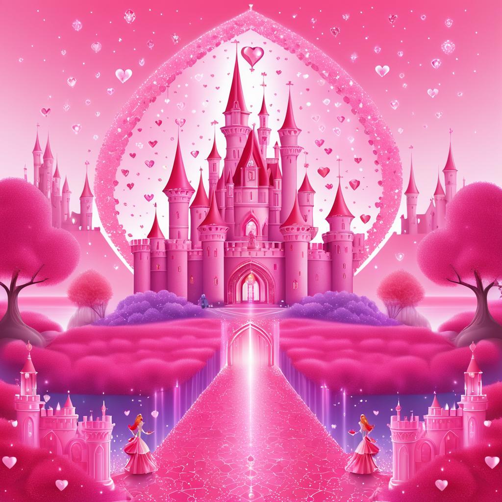 Romantic Castle of Crystals Illustration