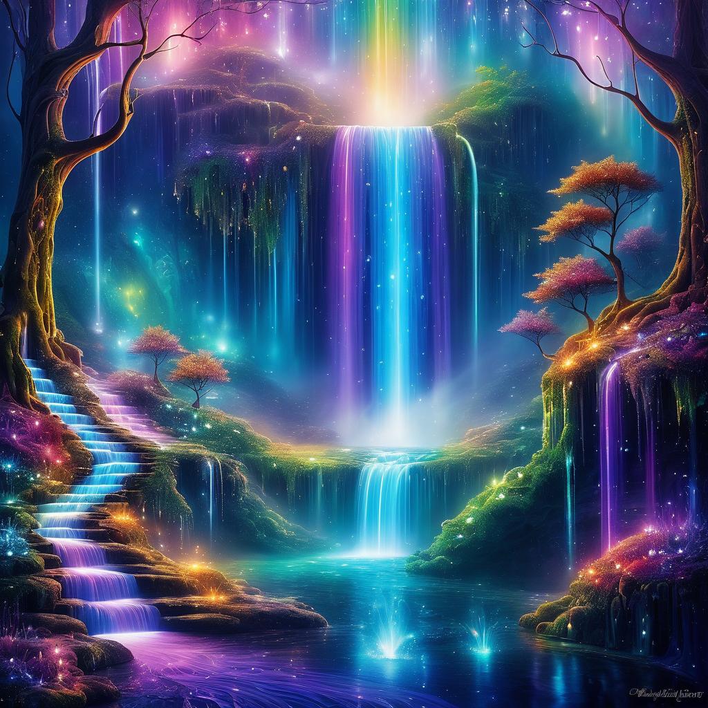 Enchanted Surreal Waterfall Artwork