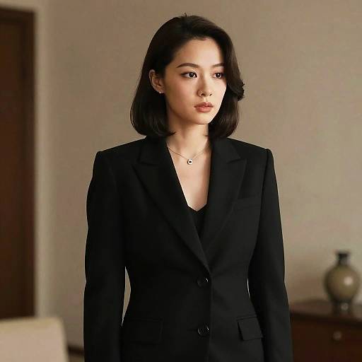 Realistic Marilyn Monroe in Black Suit