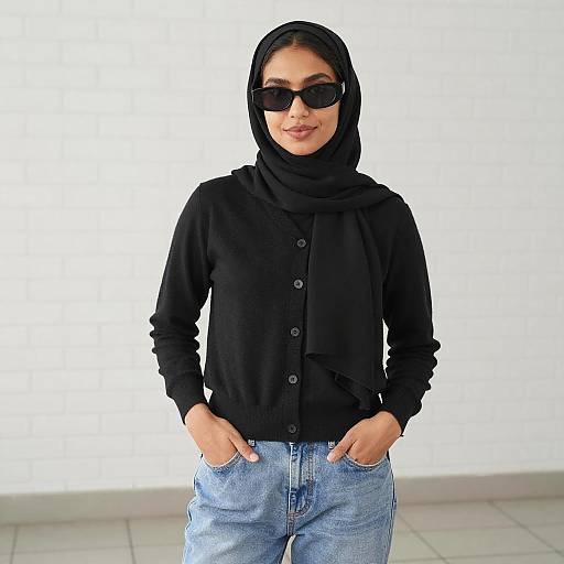 Young Woman in Black Hijab Photo