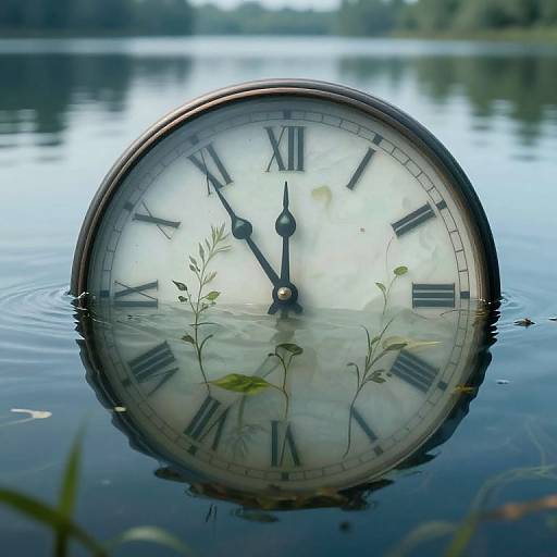 Surreal Dreamlike Clock by Lake