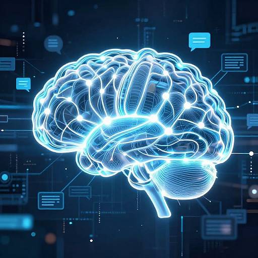 Glowing AI Brain Network Visualization