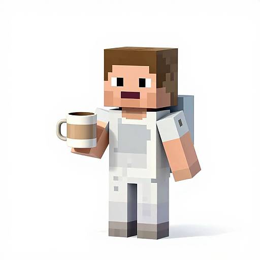 Minimalist Minecraft Girl Astronaut