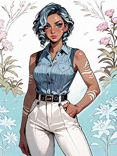 Cinematic Fashion: Olive-Skinned Woman in Jumpsuit