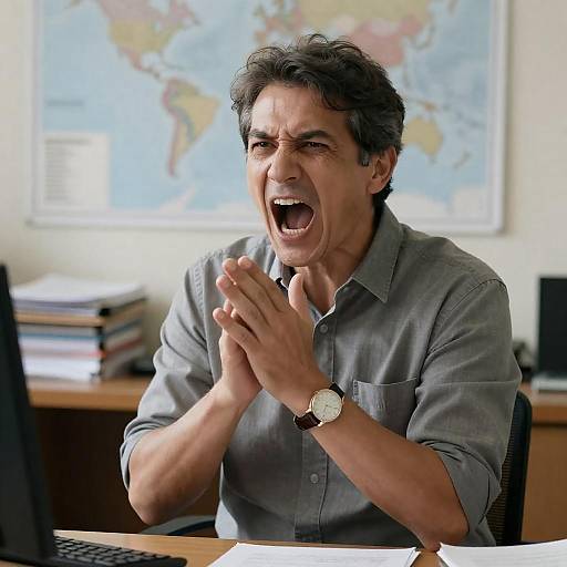 Angry Man Shouting in Office