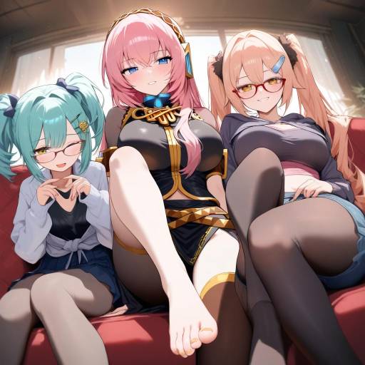 Playful Girls in Striped Fashion