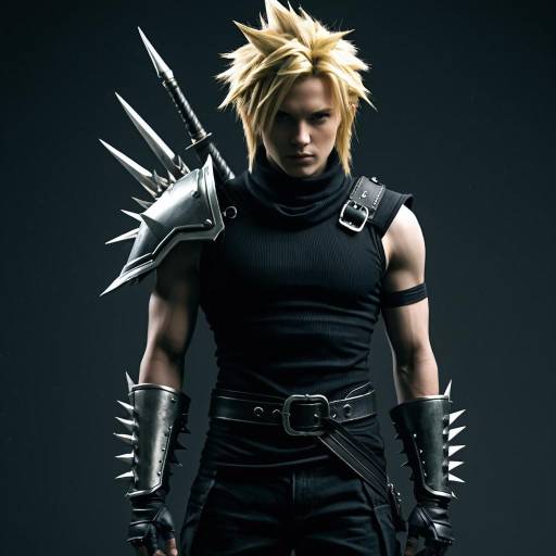 Cloud Strife Cosplay with Spiky Blond Hair