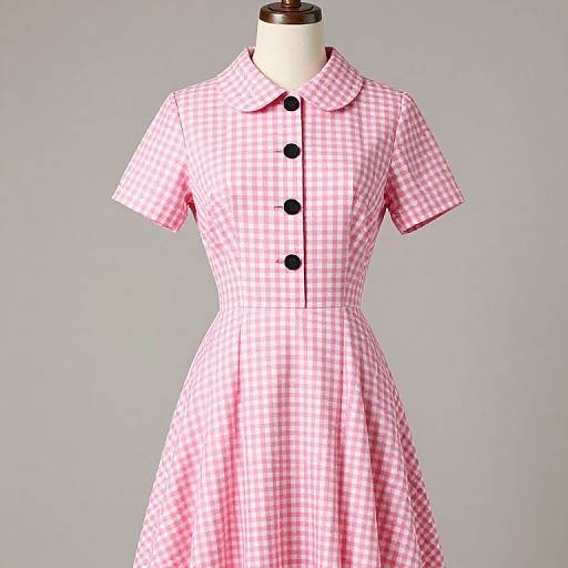 I Love Lucy Retro Pink Gingham Dress