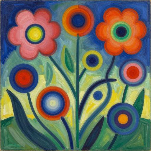 Kandinsky-Inspired Abstract Floral Garden