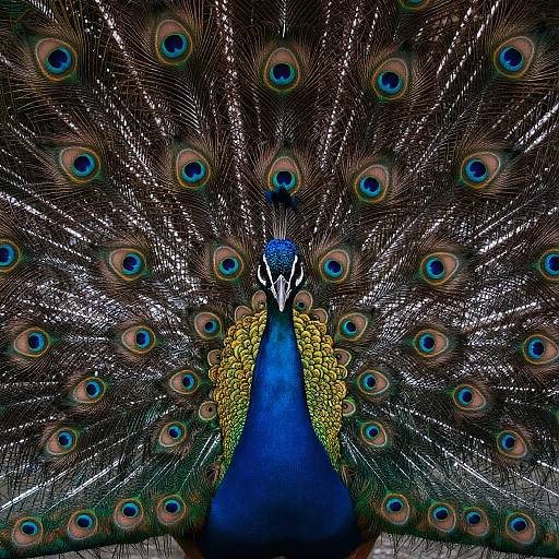 Hyper-Realistic Art Deco Peacock Close-Up