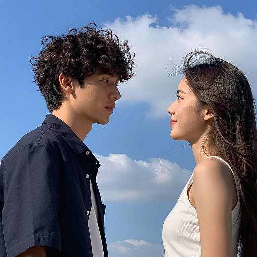 Intimate Encounter Under Bright Blue Sky