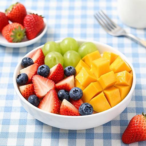 Colorful Fresh Fruit Salad Bowl