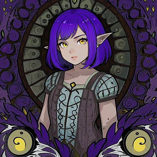 Illustration of Amity blight, the owl house in the style of Chiri (atlanta)