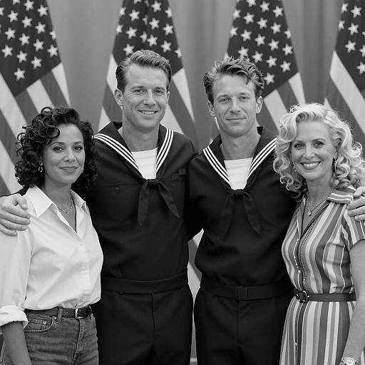 Vintage Black and White Sailor Photograph