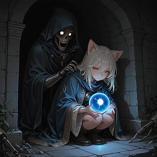 DND Horror: Girl with Filigree Giant