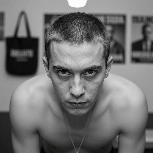 Intense Portrait of a Shirtless Man