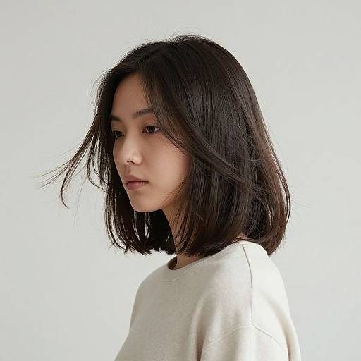 Chic Woman with Layered Bob Hairstyle