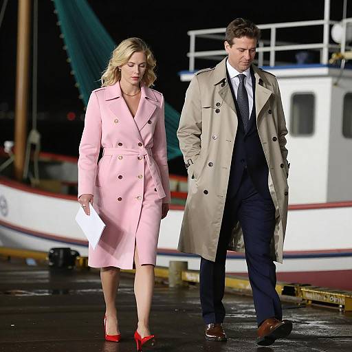 Nighttime Stroll on a Wet Dock