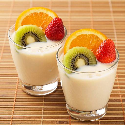 Creamy Dessert with Fresh Fruit Toppings