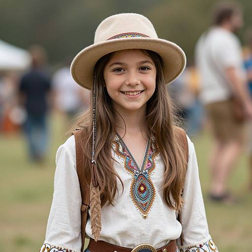 Woodstock Hippie Kid Costume Portrait