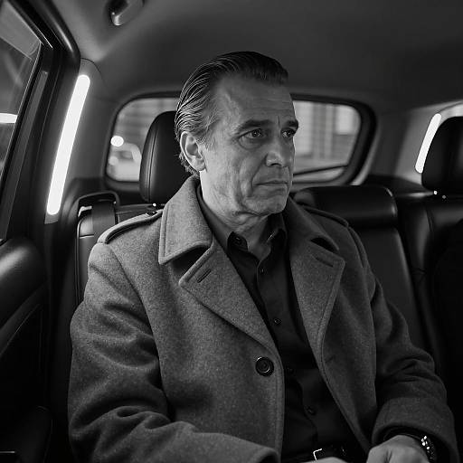 Moody Noir Portrait in Car Interior