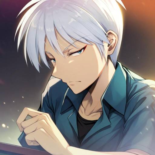 Illustration of Akagi shigeru, fukumoto mahjong in the style of Chima q