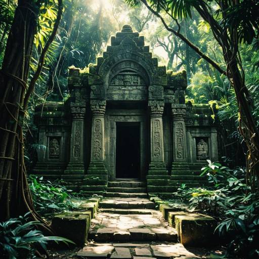 Mystical Jungle Temple with Ancient Vines