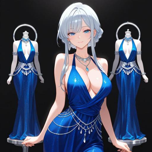 Chic Cowgirl in Elegant Blue Dress Chic Cowgirl in Elegant Blue Dress
