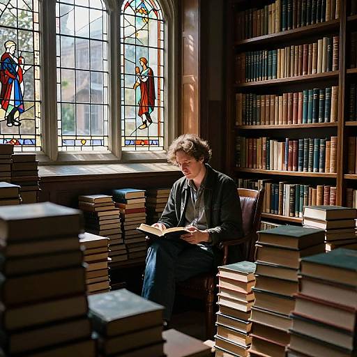 Enchanted Scholar in Living Library