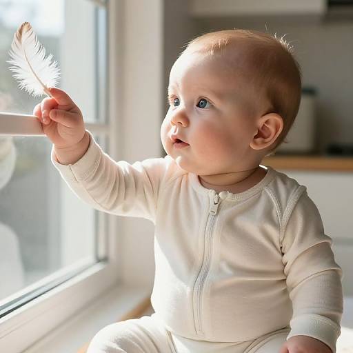 Curious Baby in Sporty Outfit